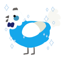 Nyx, a sky and white chicken with a head pattern