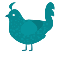 Teal xxy 2, a teal chicken with a speckle pattern