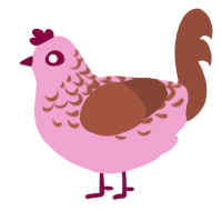 (unnamed), a pink and russet chicken with a half-lace pattern