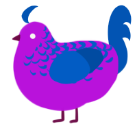 (unnamed), a amethyst and ultramarine chicken with a half-lace pattern