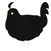 (unnamed), a black chicken with a half-lace pattern