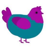 Platinum Wreck, a sea and plum chicken with a head pattern