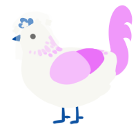 飘粉, a white and lavender chicken with a neck-speckle pattern