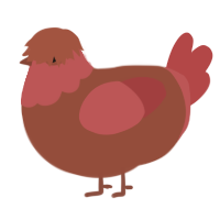 A russet and red chicken with a head pattern