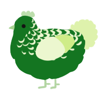A leaf and apple chicken with a half-lace pattern