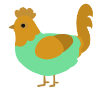 (unnamed), a spring and ochre chicken with a head pattern