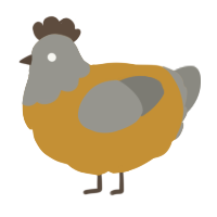 A gold and ash chicken with a head pattern