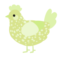 A lemon and apple chicken with a speckle pattern