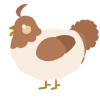 A cream and brown chicken with a head pattern