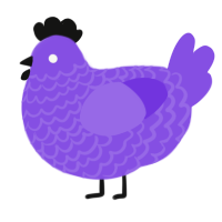 (unnamed), a blurple chicken with a lace pattern