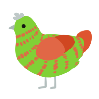 (unnamed), a grass and vermilion chicken with a bar pattern