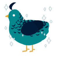 A teal and tumblr chicken with a half-lace pattern