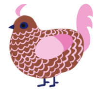 Mocha, a russet and pink chicken with a lace pattern