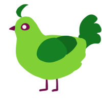 A grass and leaf chicken