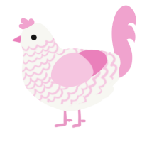 (unnamed), a white and pink chicken with a lace pattern