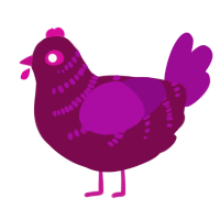 A wine and plum chicken with a half-bar pattern