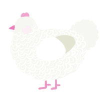 (unnamed), a white chicken with a double-lace pattern