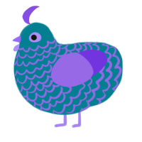 DeepDive, a sea and blurple chicken with a lace pattern