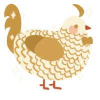 autism, a cream and gold chicken with a lace pattern