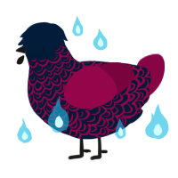 A tumblr and maroon chicken with a double-lace pattern