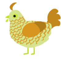 (unnamed), a lemon and ochre chicken with a lace pattern