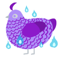 Danse Macabre, a lilac and violet chicken with a lace pattern