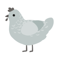 A silver chicken with a half-lace pattern