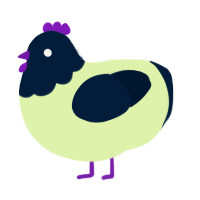 A apple and tumblr chicken with a head pattern