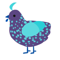 UFS blue raspberry, a overcast and aqua chicken with a speckle pattern