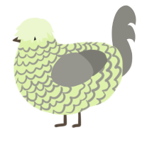 A apple and ash chicken with a lace pattern