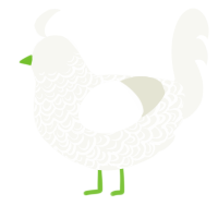A white chicken with a double-lace pattern