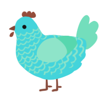 (unnamed), a aqua and mint chicken with a lace pattern