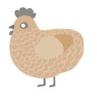 A beige chicken with a lace pattern