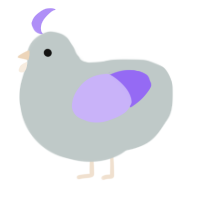 A silver and lilac chicken