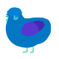 A sapphire and indigo chicken