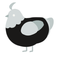 A sable and silver chicken with a head pattern