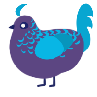 A overcast and cerulean chicken with a half-lace pattern