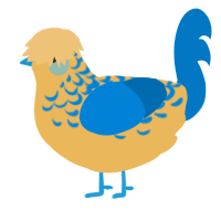 A honey and sapphire chicken with a half-lace pattern