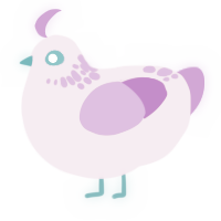 Ghost, a pink and orchid chicken with a neck-speckle pattern