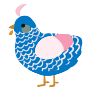 A sapphire and rose chicken with a lace pattern