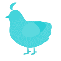 A aqua chicken with a double-lace pattern