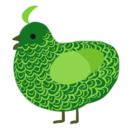 A leaf and grass chicken with a double-lace pattern