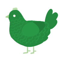 A viridian chicken with a lace pattern