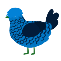 A sapphire and tumblr chicken with a lace pattern