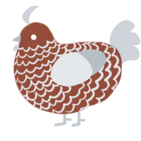 A russet and mist chicken with a lace pattern