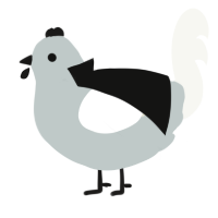 A silver and white chicken