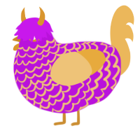 Trick, a amethyst and honey chicken with a lace pattern