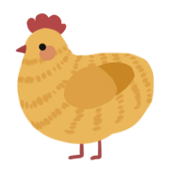 A honey and orange chicken with a bar pattern