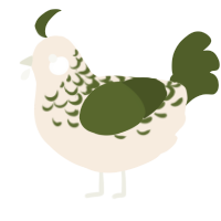 A cream and olive chicken with a half-lace pattern