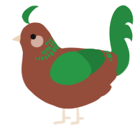 A russet and viridian chicken with a neck-band pattern